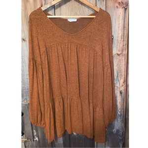 Burnt Orange 3/4 Sleeve Tunic